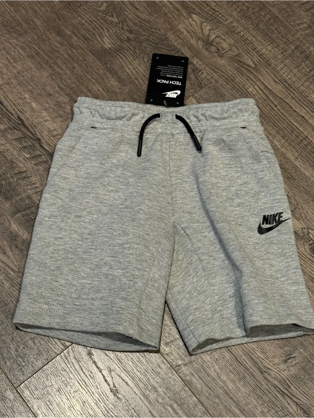 Nike Tech DK Grey Heather Boys Shorts Size 5 New With Tags
